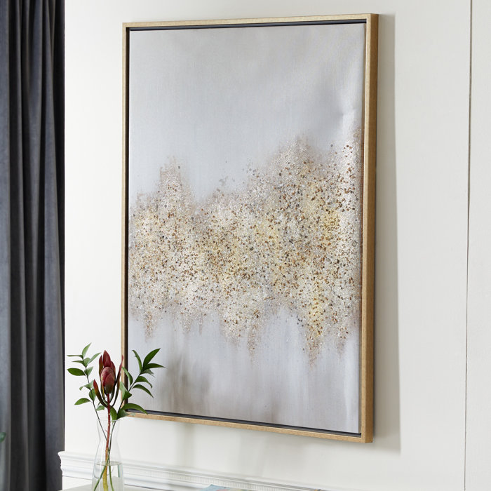CosmoLiving by Cosmopolitan Rectangular Gold And Gray Abstract Textured